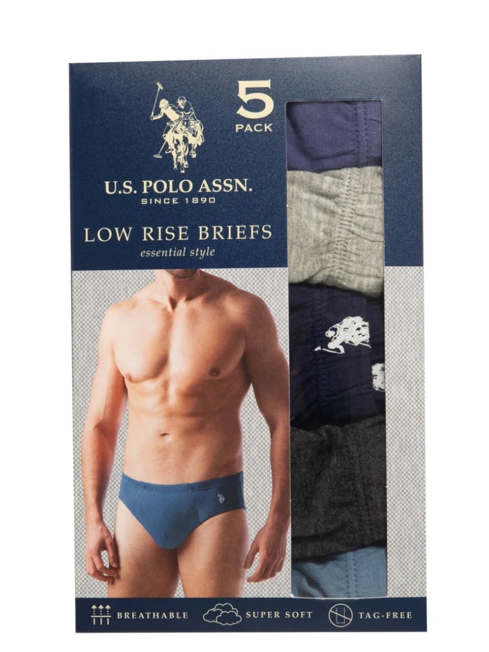 New In Package Beverly Hills Polo Club Men's 5 Pack Low Rise Brief XXL